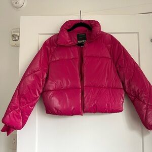 Noisy May Fuchsia Puffer Coat